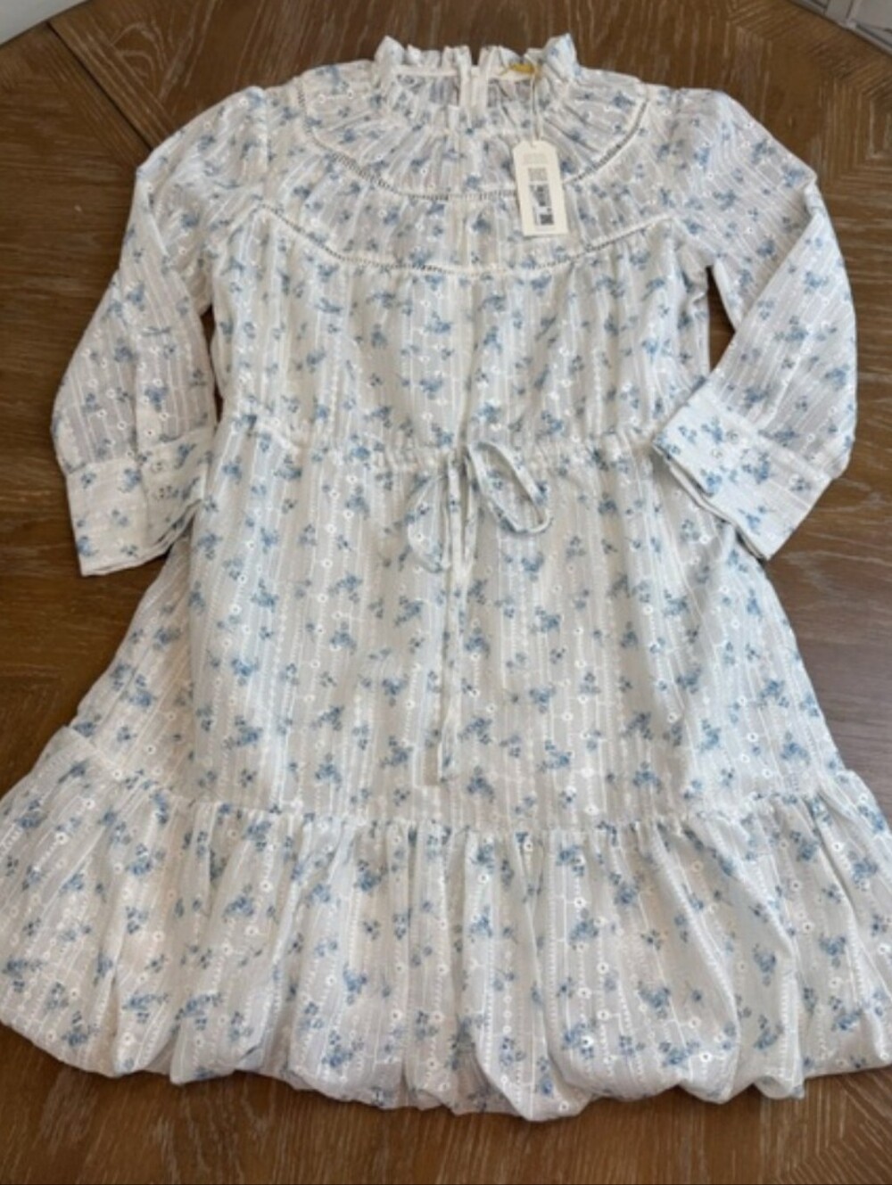 Tecovas & Kristopher Brock "The Ava" mini dress in bluebonnet floral print.